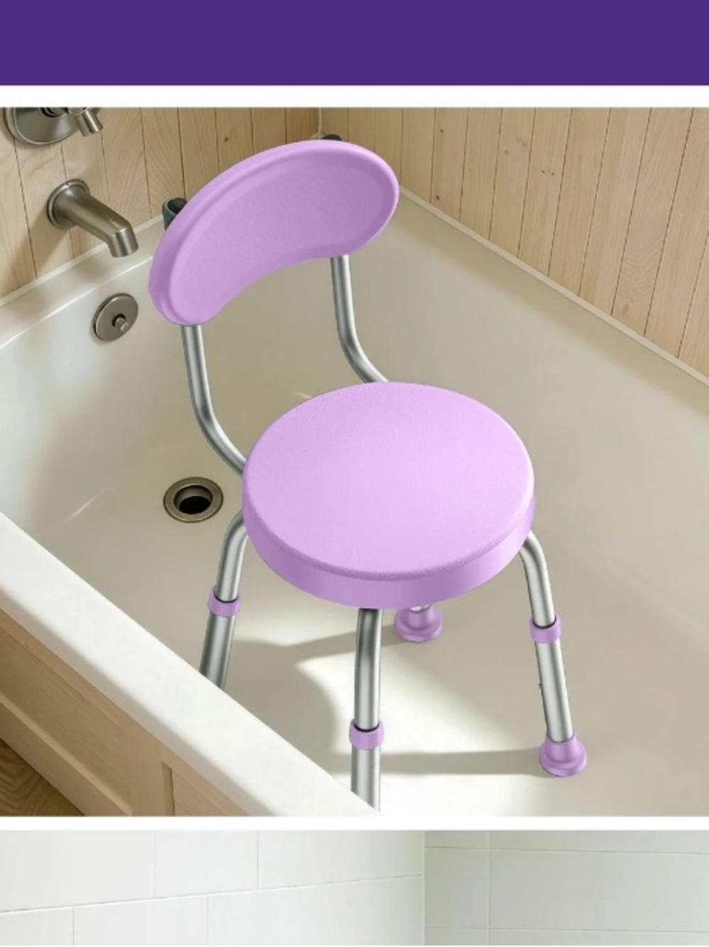 FVZZIN Swivel Shower Chair, 360° Rotating Shower Seat with Backrest for Elderly